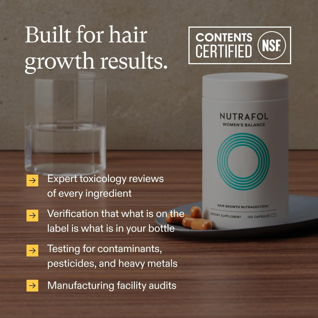 SuperMart Nutrafol Women's Balance Hair Growth Supplements, Clinically Proven for Visibly Thicker Hair and Scalp Coverage, Dermatologist Recommended