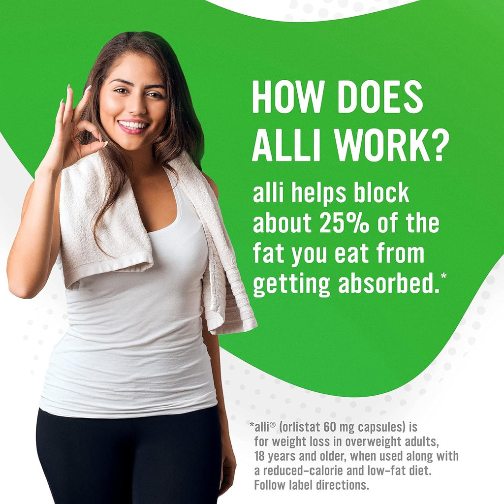 SuperMart alli Diet Weight Loss Supplement Pills Orlistat 60Mg Capsules 170 count New