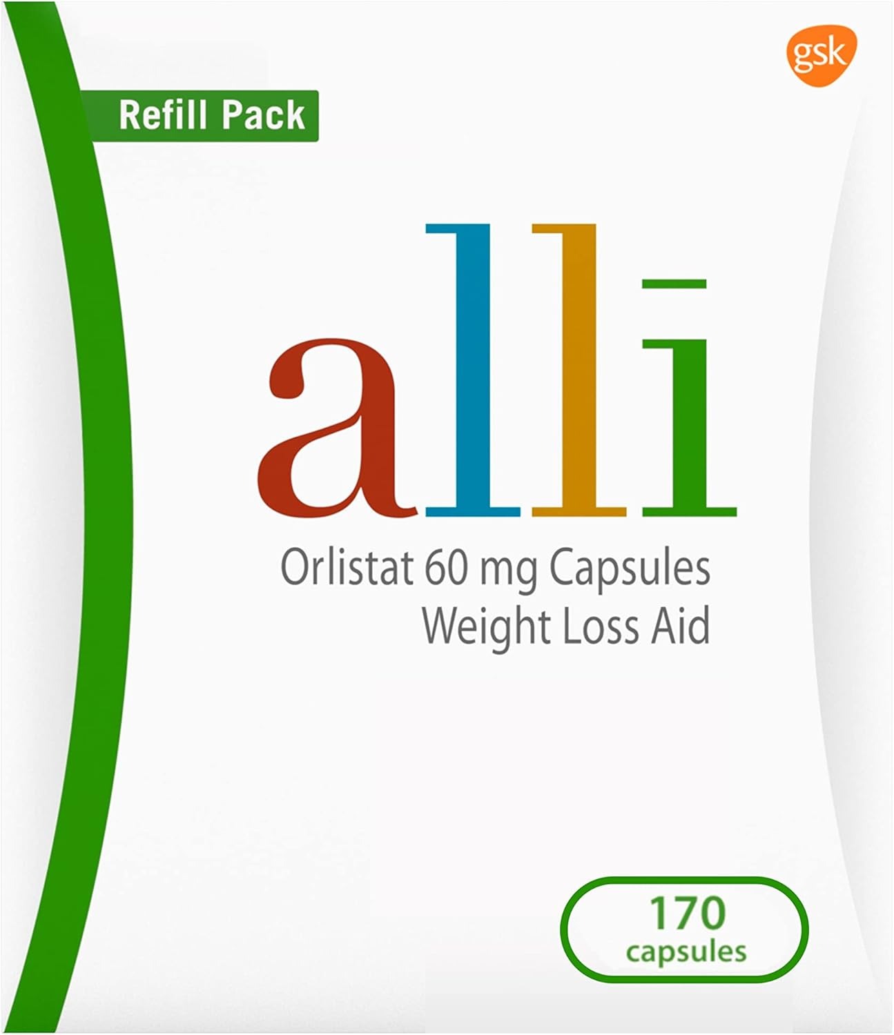 SuperMart alli Diet Weight Loss Supplement Pills Orlistat 60Mg Capsules 170 count New