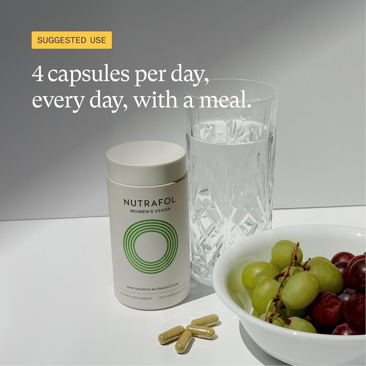 SuperMart Nutrafol Women's Vegan Hair Growth Supplements, Clinically Tested for Visibly Thicker, Stronger Hair, 100% Vegan Ingredients, Dermatologist Recommended