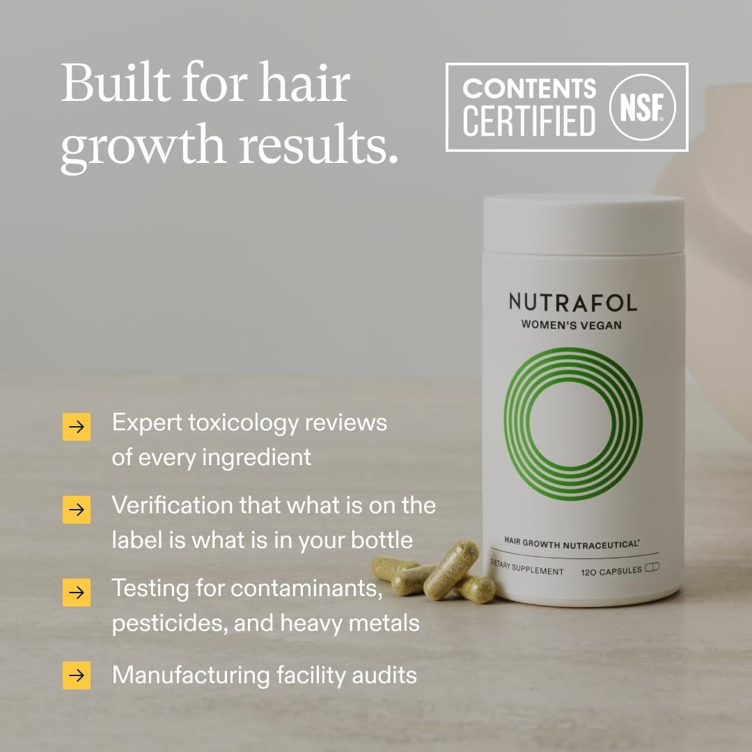 SuperMart Nutrafol Women's Vegan Hair Growth Supplements, Clinically Tested for Visibly Thicker, Stronger Hair, 100% Vegan Ingredients, Dermatologist Recommended
