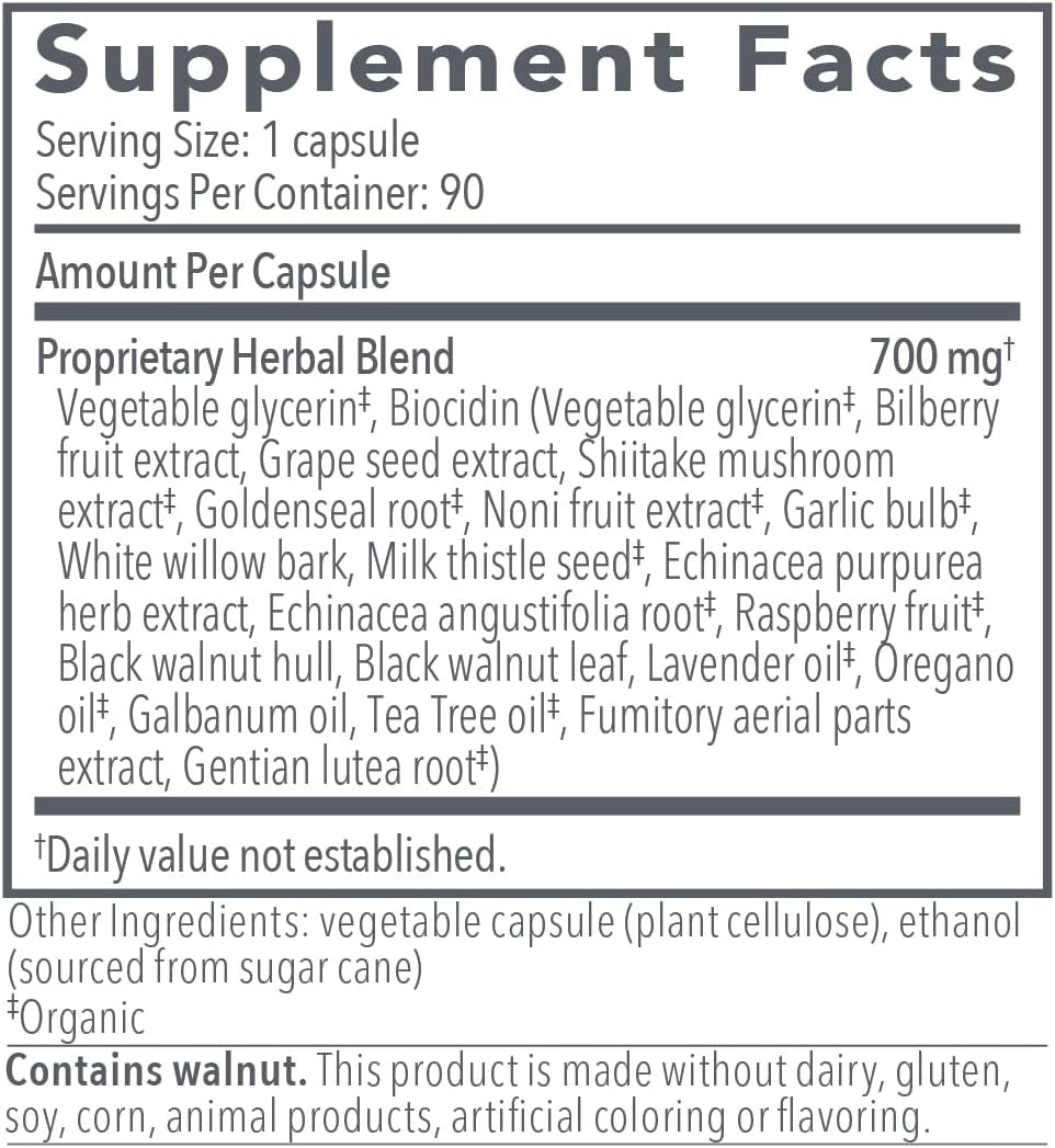 SuperMart Biocidin Capsules - Biofilm Disruptor - Supports Gut Detox Cleanse, Healthy Microbial Balance, Immune Function & Gut Health 90 Capsule