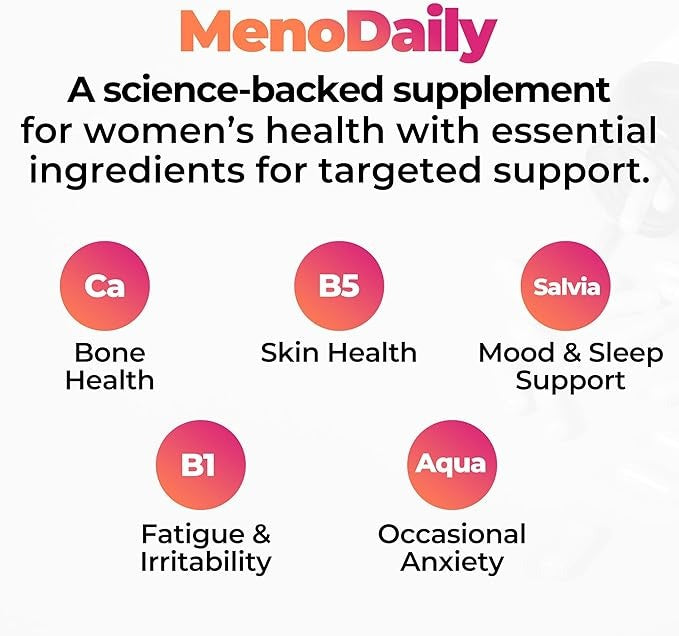SuperMart Happy Mammoth Meno Daily Menopause Vitamins & Supplements for Women (*Not Hormone Harmony), Boost Metabolism, Healthy Skin, Hair and Nails, Hot Flash, Mood Support, 72 Caps