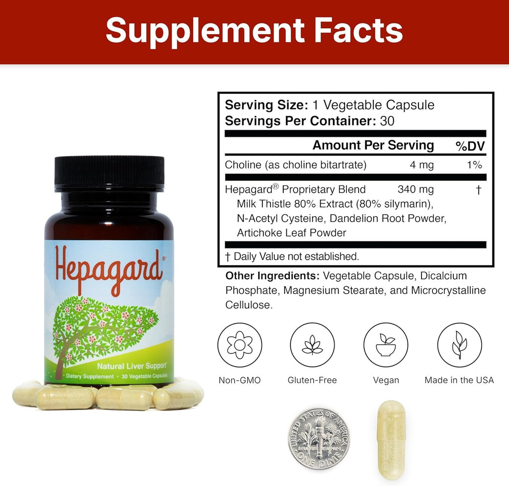 SuperMart Hepagard Natural Liver Support Supplement with N-Acetyl Cysteine (NAC) 30 Capsule