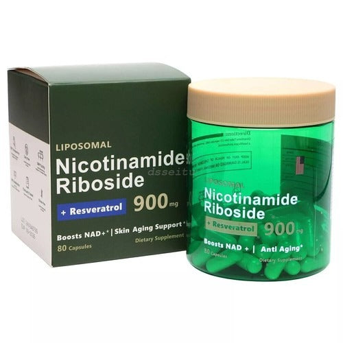SuperMart NAD+ Nicotinamide Adenine Dinucleotide Liposomal Resveratrol Supplement 900MG Pure Organic for Energy, Focus, Quercetin - Promotes Vitality & Cognitive Function - 80 Capsules