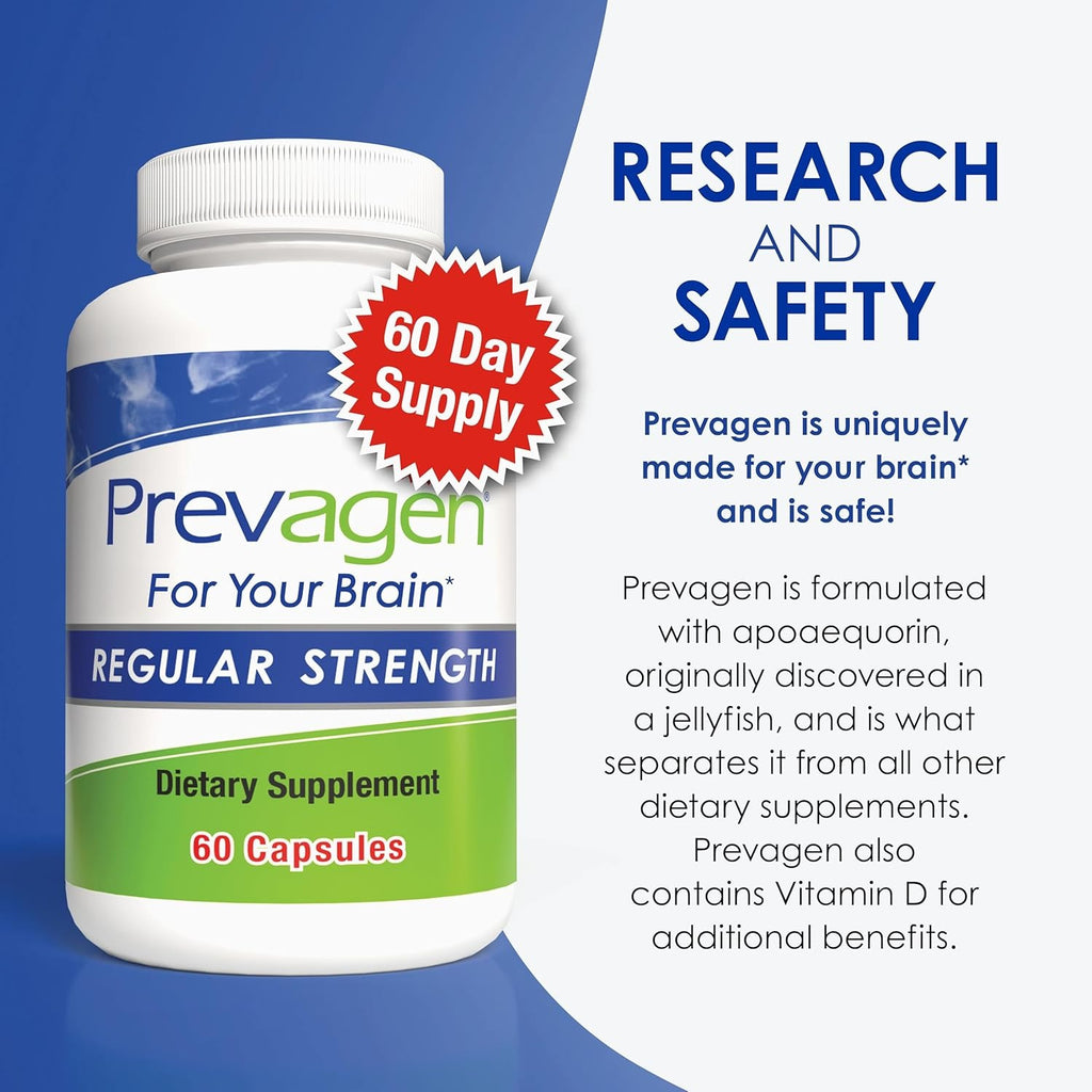 SuperMart Prevagen Regular Strength - 60 Capsules, Formulated for Your Brain, 10mg of Apoaequorin Plus Vitamin D3