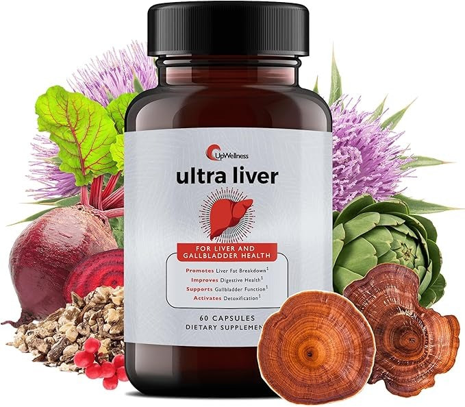 SuperMart UpWellness Ultra Liver Supplement for Liver Support and Gallbladder Support - Powered by TMG, NAC Milk Thistle, and More - Liver Cleanse Detox & Repair - 60 Capsules