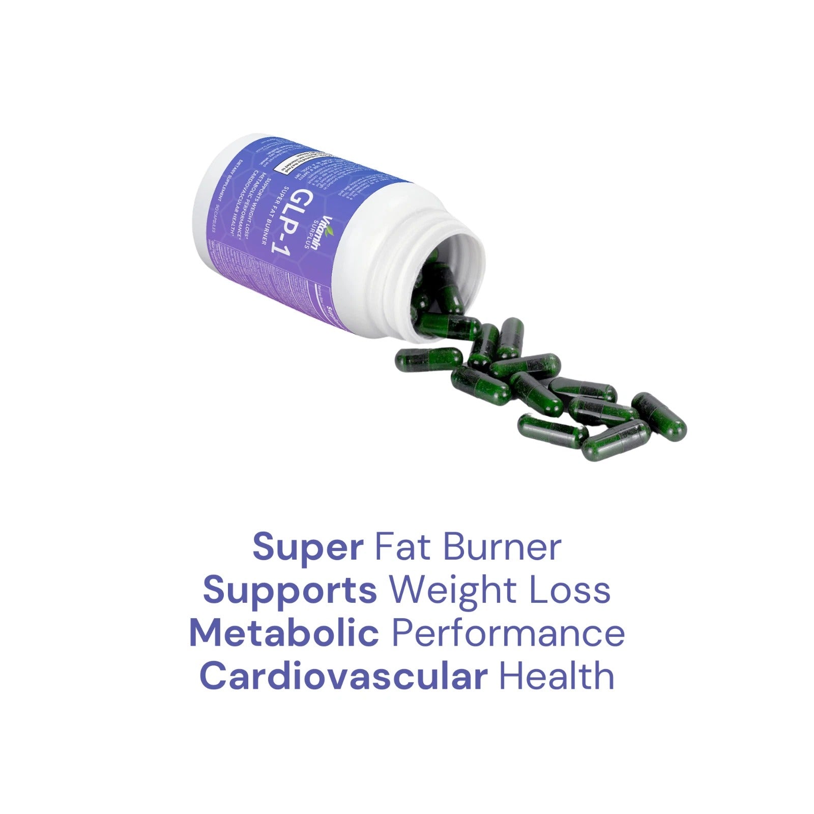 SuperMart GLP-1 Weight Loss Fat Burner - 90 Capsules - Choline, Chromium, MCT, L-Carnitine