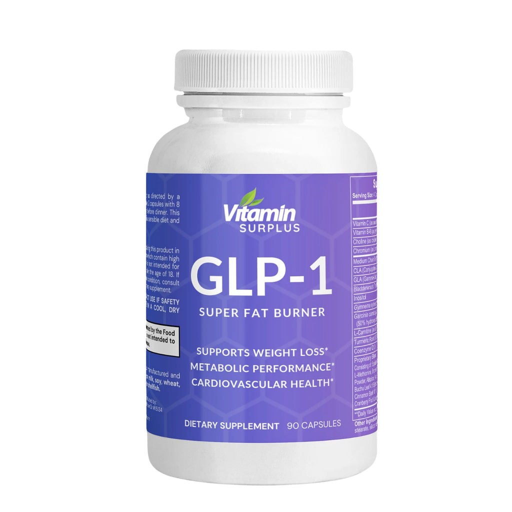 SuperMart GLP-1 Weight Loss Fat Burner - 90 Capsules - Choline, Chromium, MCT, L-Carnitine