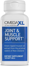 SuperMart OmegaXL Joint Support Supplement - Natural Muscle Support, Green Lipped Mussel Oil, Soft Gel Pills, Drug-Free, 120 Count