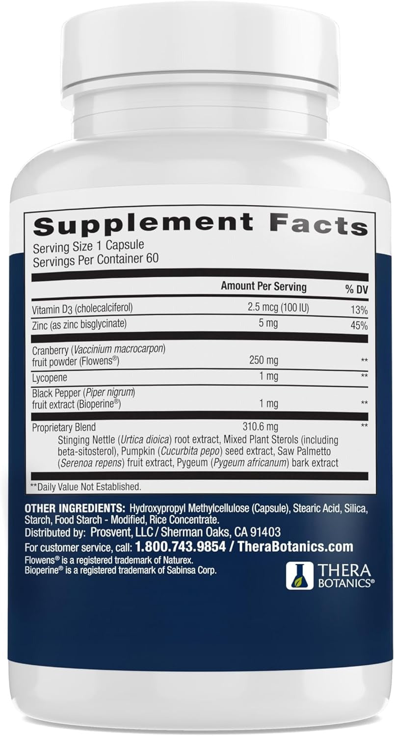 SuperMart Advanced Men's Prostate Support Natural Supplement with Saw Palmetto, Vitamin D, and Zinc to Ease Urinary Frequency & Urgency (60 Count)