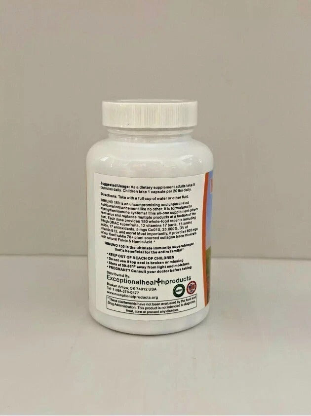 SuperMart Immuno 150, Immune Support Supplement, Packed with 70 Plant Minerals, 13 Essential Vitamins and 68 Additional Nutrients-150 Vegetable Capsules- Immune Boost for All Age Groups