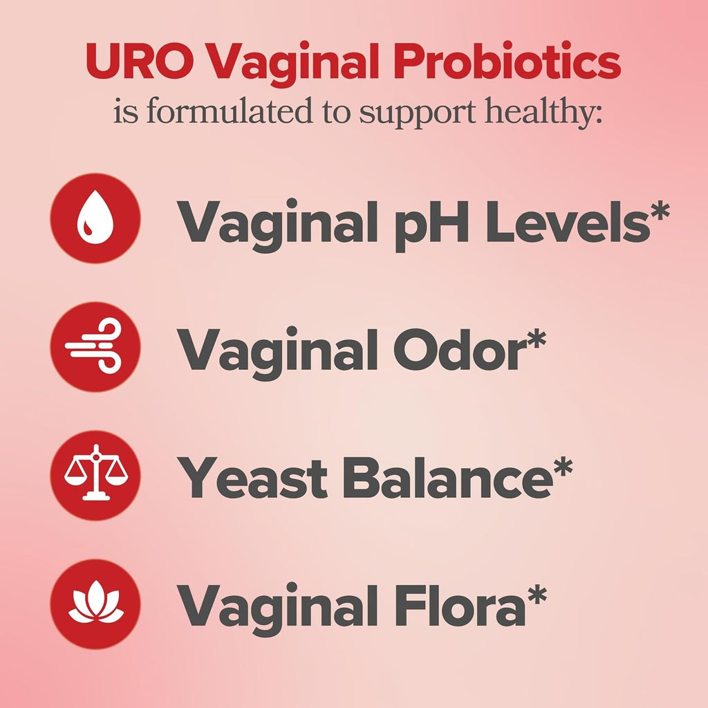 SuperMart URO Vaginal Probiotics for Women pH Balance with Prebiotics & Lactobacillus – Vaginal Health Supplement – Promote Healthy Vaginal Odor & Flora, 60 Count (Pack of 1)