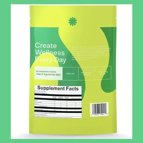 SuperMart Create Creatine Monohydrate Gummies for Men & Women, Boost Focus, Strength, and Endurance, Anti-Melting Formula, Vegan, Gluten-Free, Non-GMO, 1.5g of Creatine per Gummy (Blue Raspberry, 90 ct)