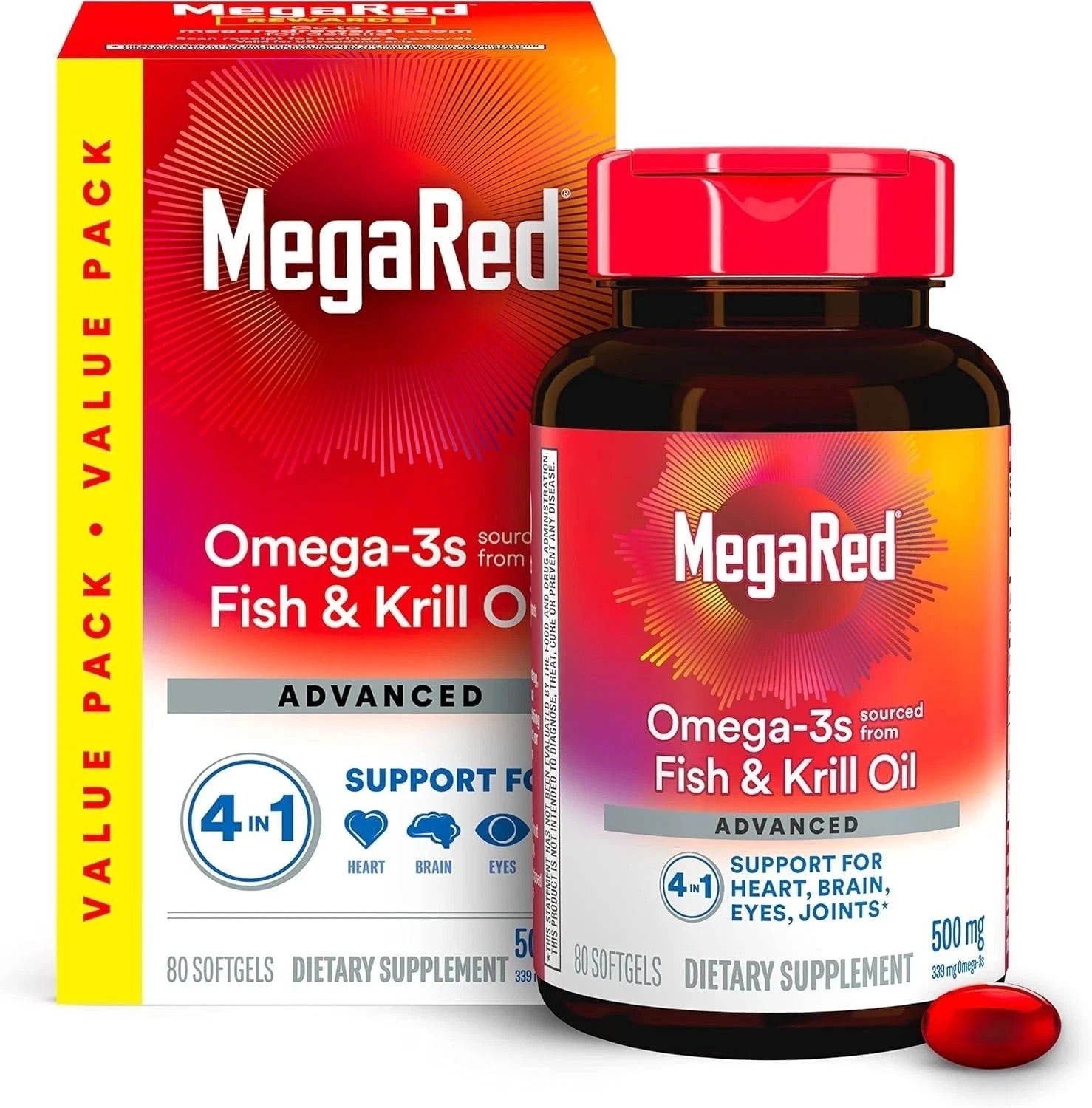 SuperMart MegaRed Omega-3 Fish Oil 6X Absorption 500mg 80 Softgel
