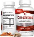 SuperMart CinnaChroma Capsules - Cinnamon Supplements with 10:1 Extract, Chromium, Vanadium, Selenium, Vitamin D3 & K2 - Natural Sugar Blocker - 30 Capsules, 1 Month Supply