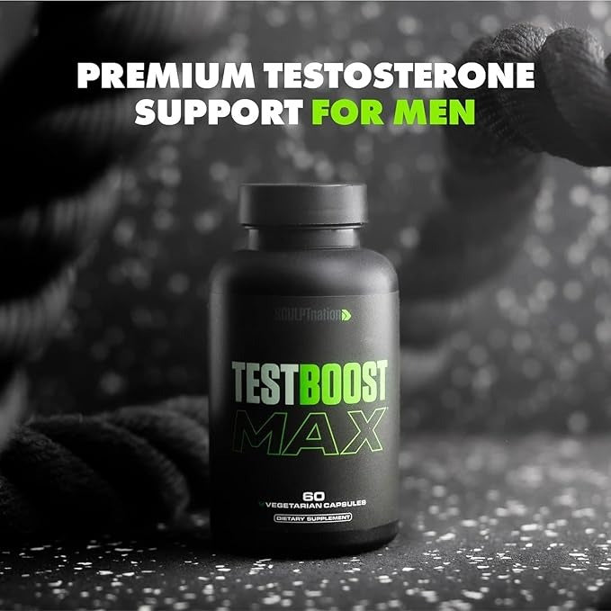 SuperMart Sculpt Nation by V Shred Test Boost Max - Testosterone Supplement for Men - Tribulus Terrestris for Men - Natural Energy, Stamina, and Strength Booster - 60 Gluten Free Capsules