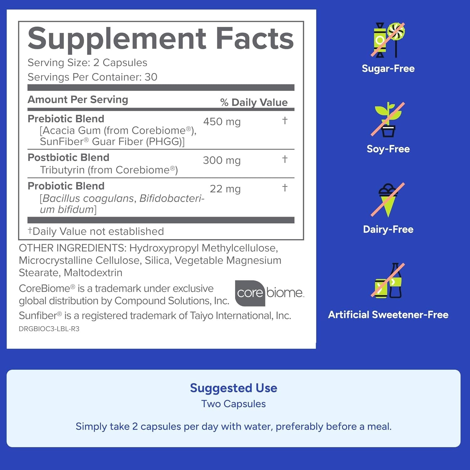 SuperMart Gundry MD Bio Complete 3, 3-in-1 Probiotics for Gut Health, Probiotic Supplements for Digestion, Supplement Supporting Bloating, Gas, Food Cravings, Energy Levels, Skin, and Focus, 30 Day Supply