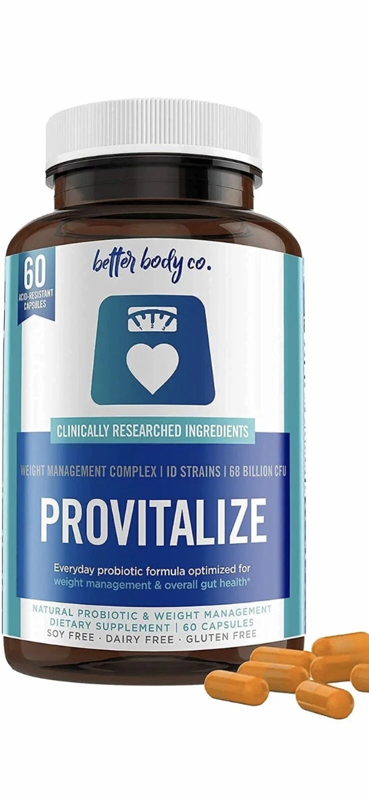 SuperMart Better Body Co. Provitalize Best Natural Weight Management Probiotic - 60 Capsules