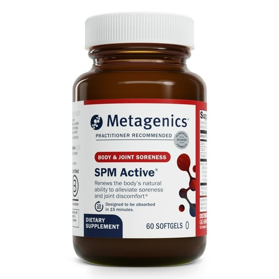 SuperMart Metagenics SPM Active - Specialized Pro Resolving Mediators for Joint Comfort, Tissue Health & Minor Discomfort Relief* - Non-GMO - Gluten Free - 60 Softgels