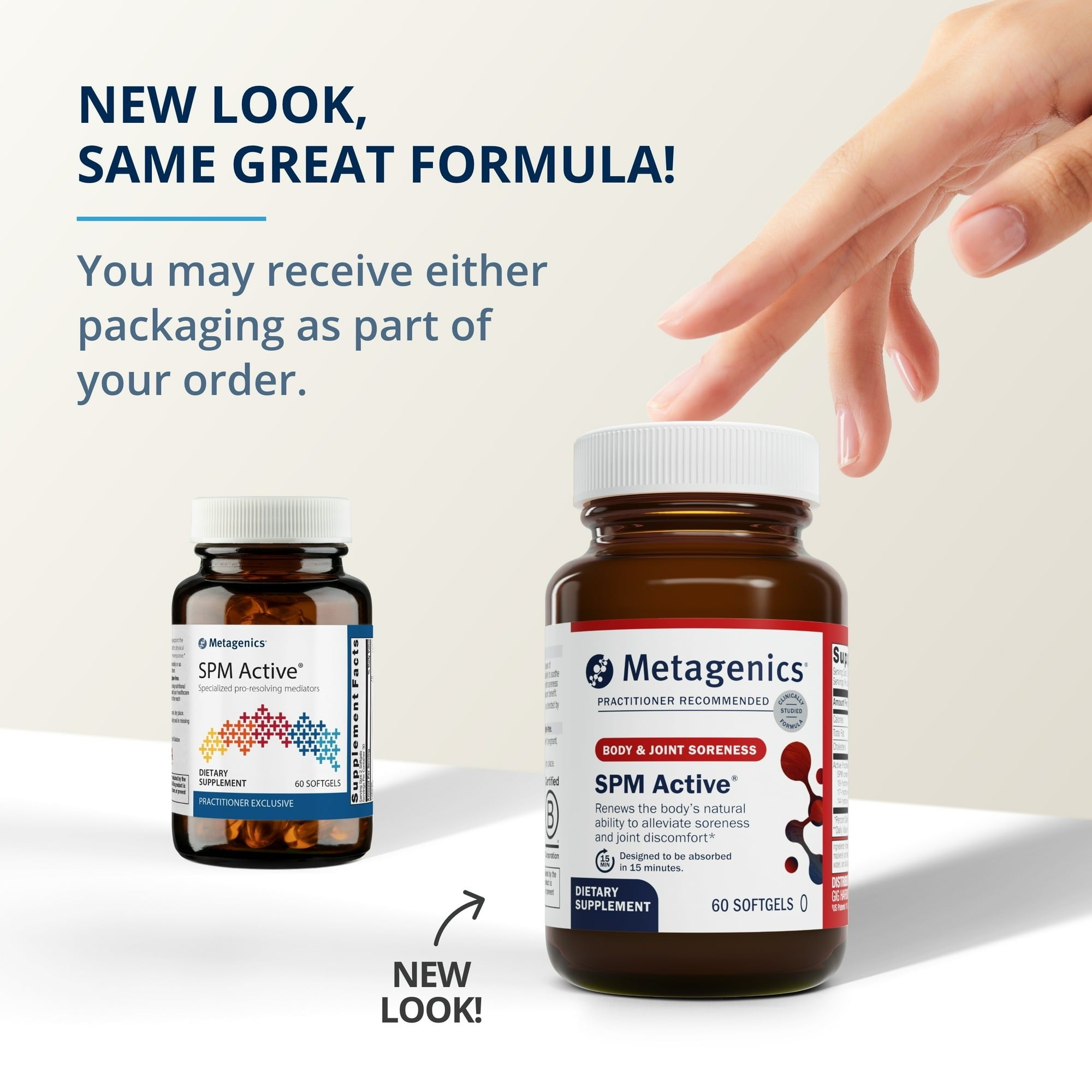 SuperMart Metagenics SPM Active - Specialized Pro Resolving Mediators for Joint Comfort, Tissue Health & Minor Discomfort Relief* - Non-GMO - Gluten Free - 60 Softgels