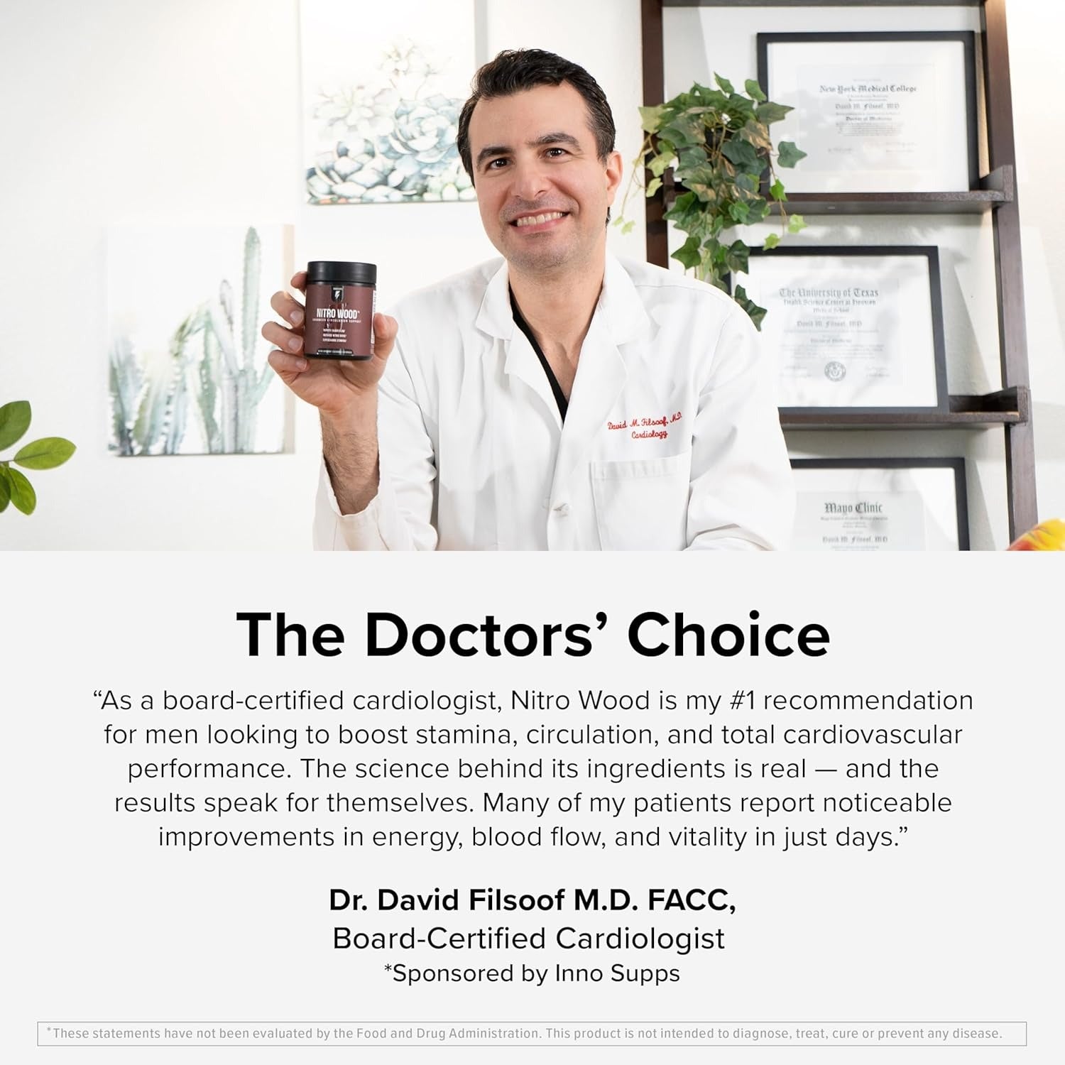 SuperMart InnoSupps Nitro Wood - Supports Healthy Blood Flow | Nitric Oxide Supplement | Natural Immune Support | (60 Vegetarian Capsules)