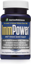 SuperMart American BioSciences ImmPower AHCC Supplement, Vegetarian Capsules, Enhanced Immune Support, Natural Killer Cell Activity and Cytokine Production, 500 milligrams per Capsule (30 Count)