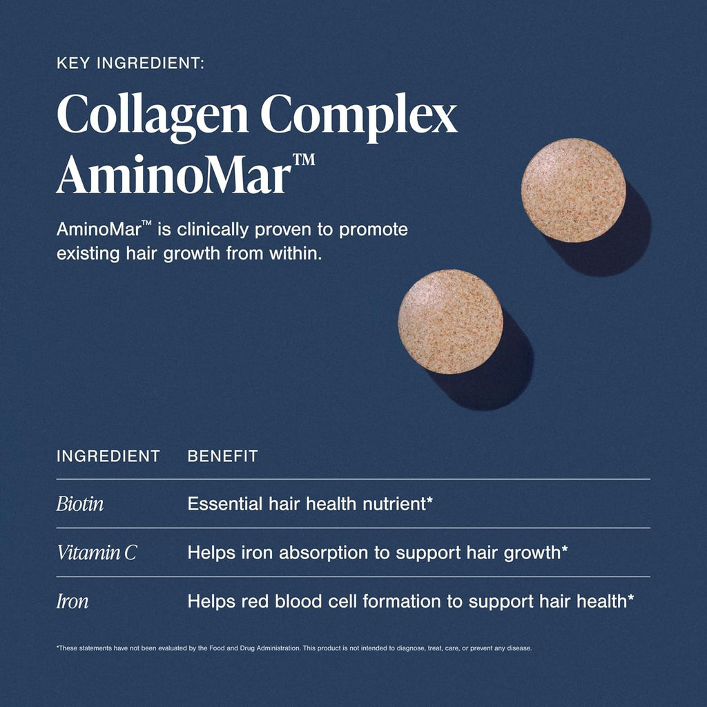 SuperMart Viviscal Hair Growth Supplements for Women, Thicker Fuller Hair Support for Thinning Hair and Hair Loss, with Biotin and Marine Collagen, Drug-Free, 180 Tablets, 90-Day Supply