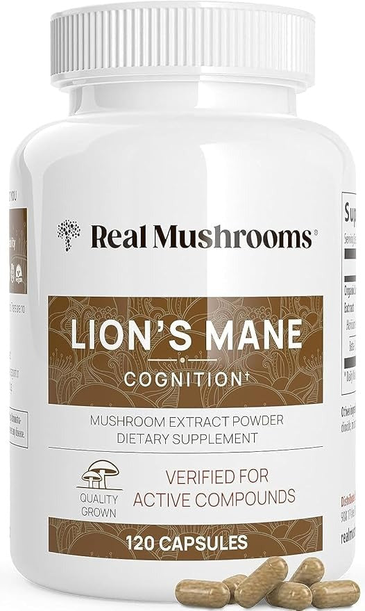 SuperMart Lions Mane Mushroom Cognition (120 Capsules) Lions Mane Mushroom Powder Extract Capsules | Brain Supplement, Brain Vitamins, Focus Supplement