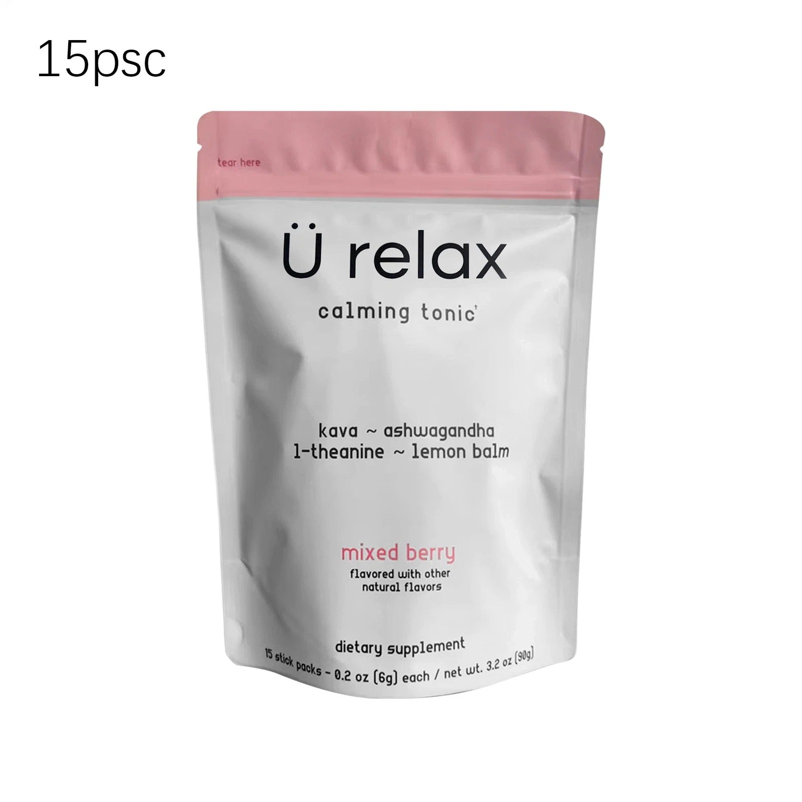 SuperMart U Relax Calming Tonic- 15 Packets MIXED BERRY Flavor Relax Calming Drink