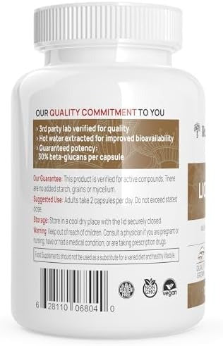 SuperMart Lions Mane Mushroom Cognition (120 Capsules) Lions Mane Mushroom Powder Extract Capsules | Brain Supplement, Brain Vitamins, Focus Supplement